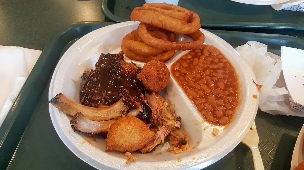 BBQ Plate---Great Onion Rings