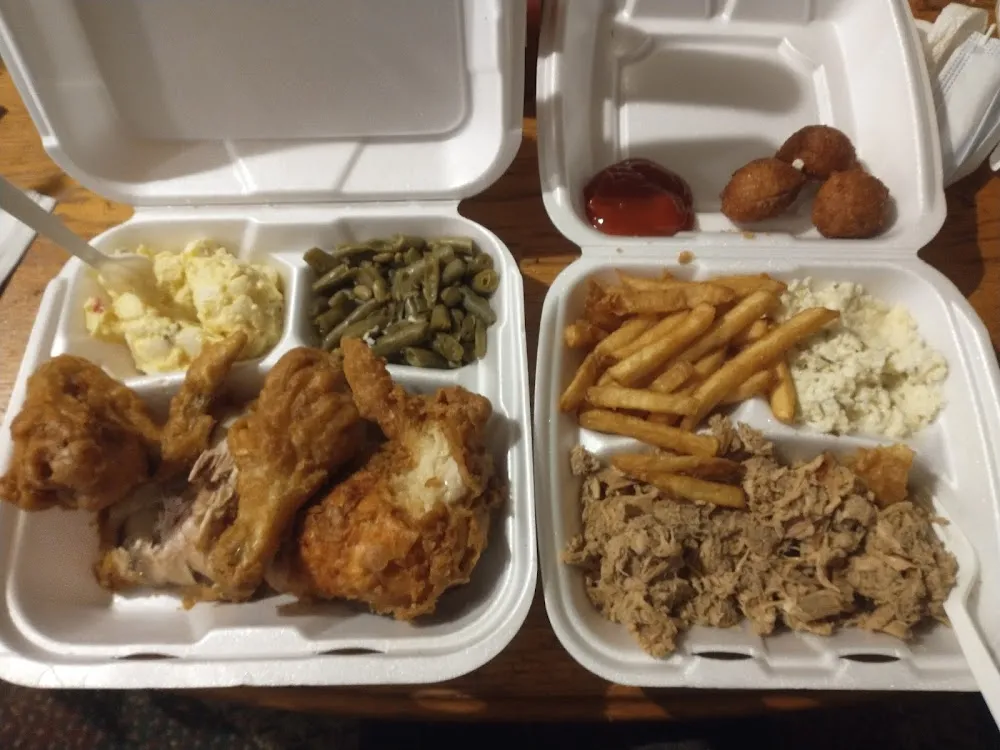 Half Chicken Plate and lrg BBQ Plate